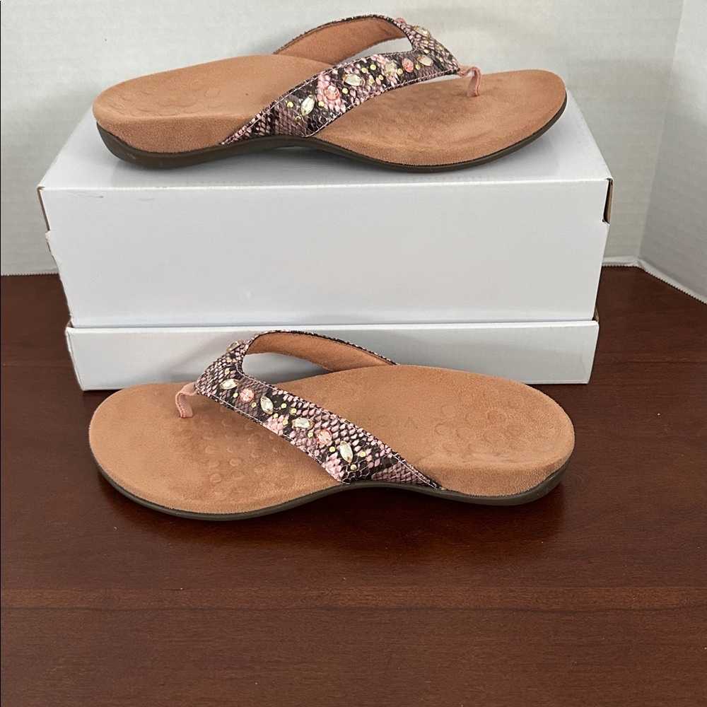 Vionic Lucia Pink Rhinestone Sandals, Sz 8 - Picture 4 of 7